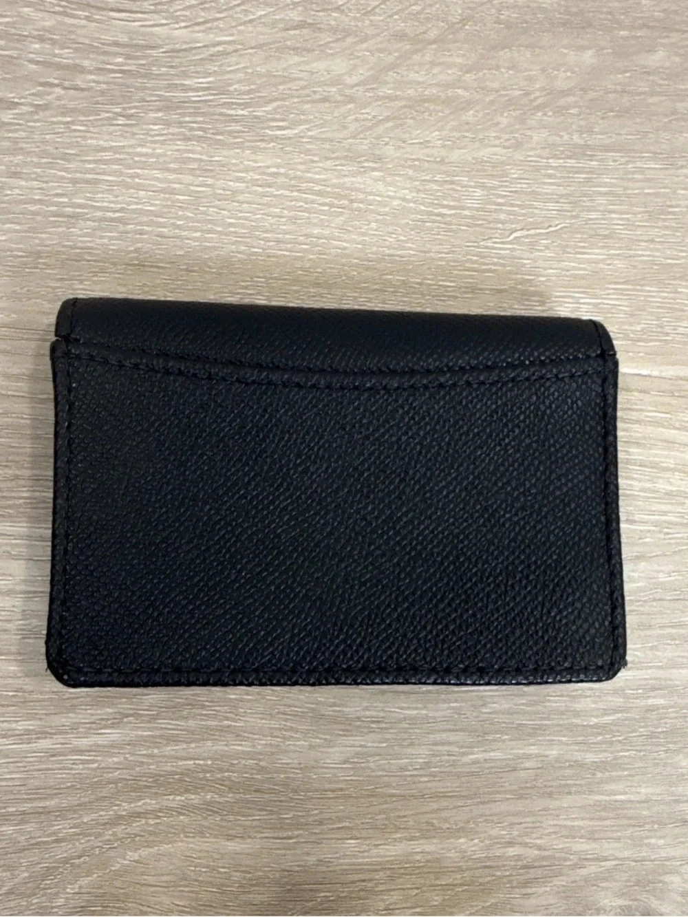 Furla Black Leather Trifold Wallet with Gold Logo